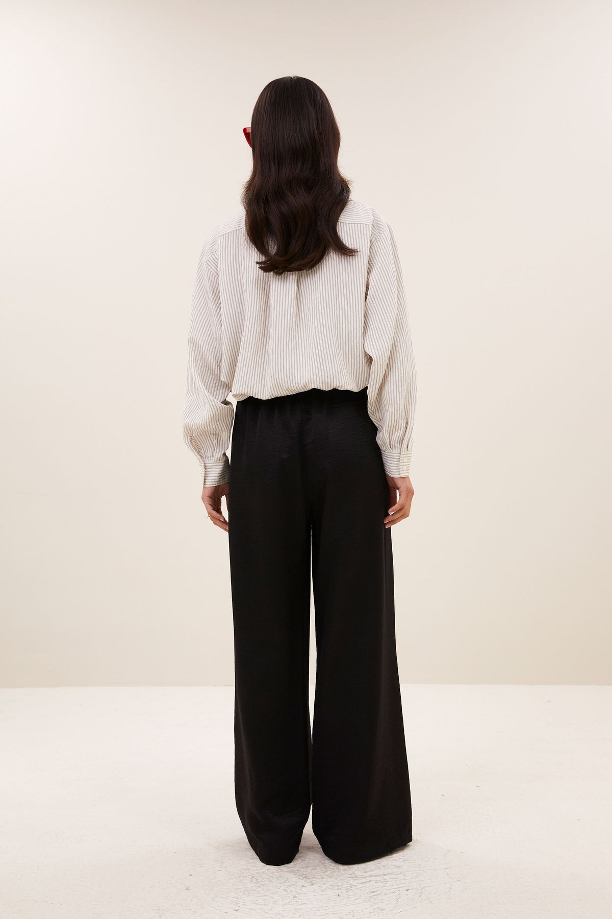 Pelle metallic pants, black