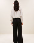 Pelle metallic pants, black