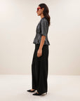 Jule herringbone pants, Black