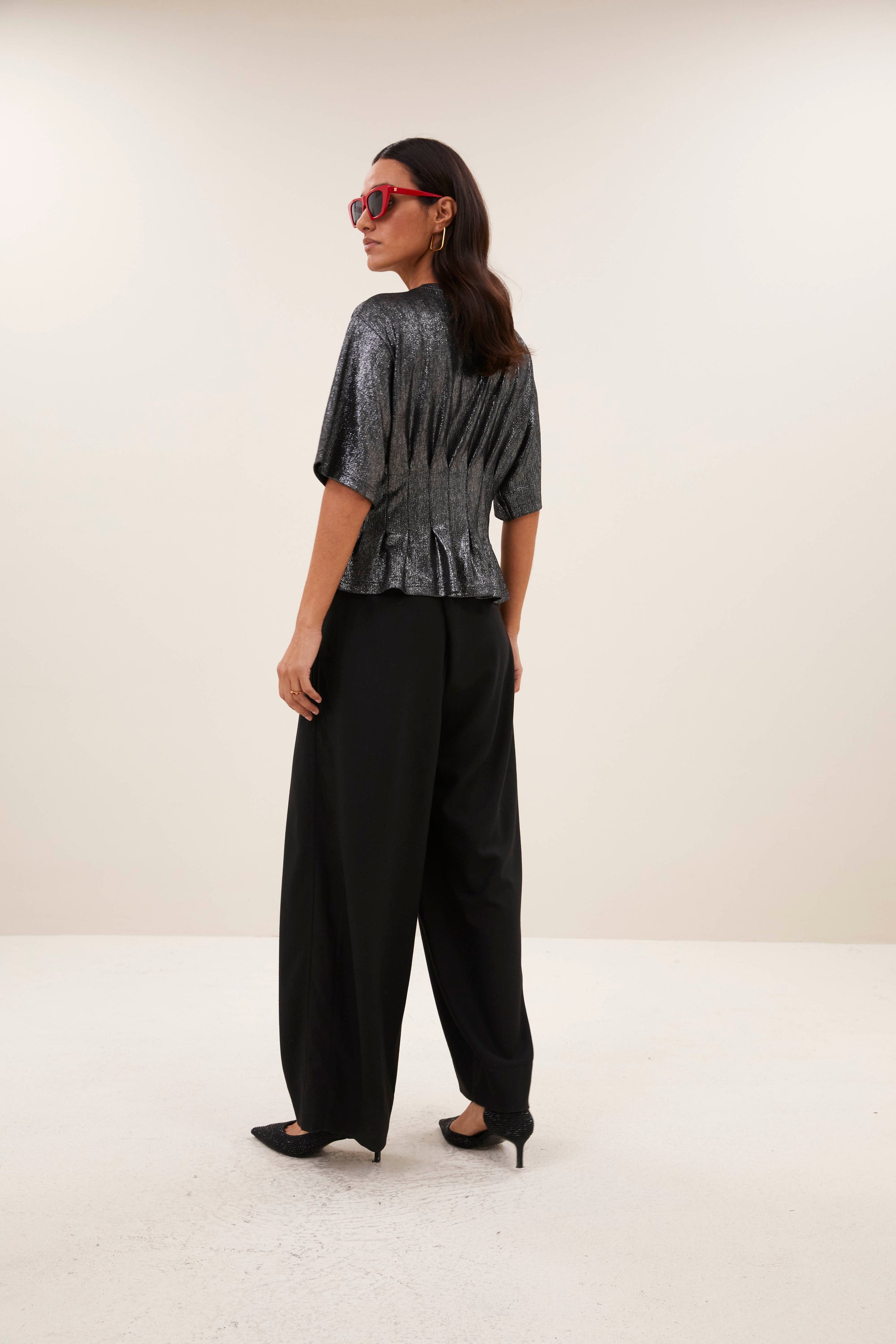 Jule herringbone pants, Black