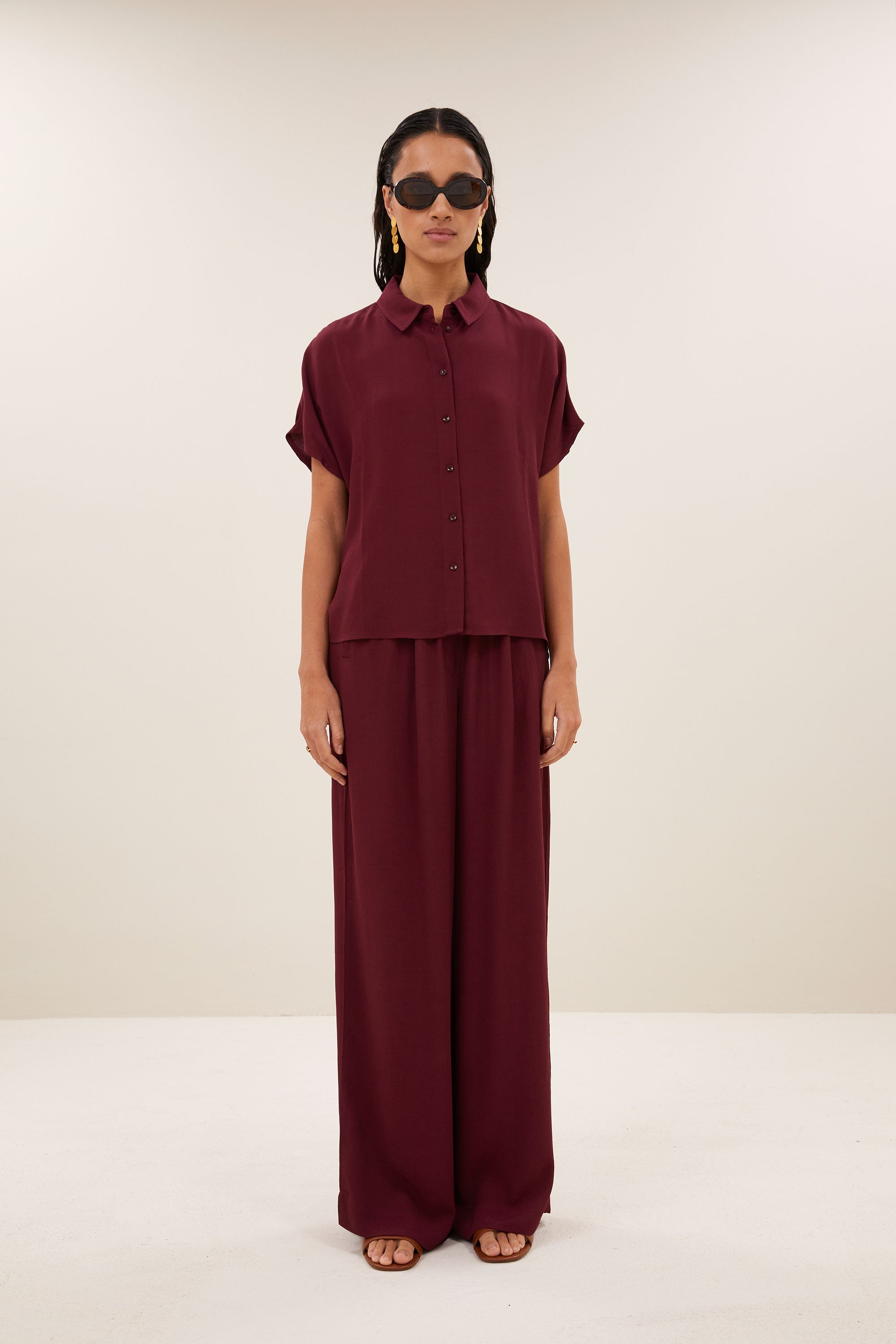 Benji viscose pants, Wine