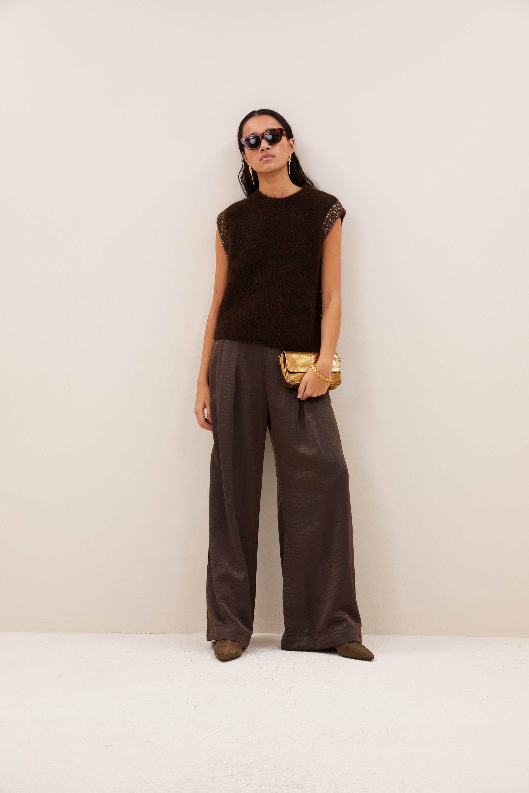 Lodi metallic pants, Bronze