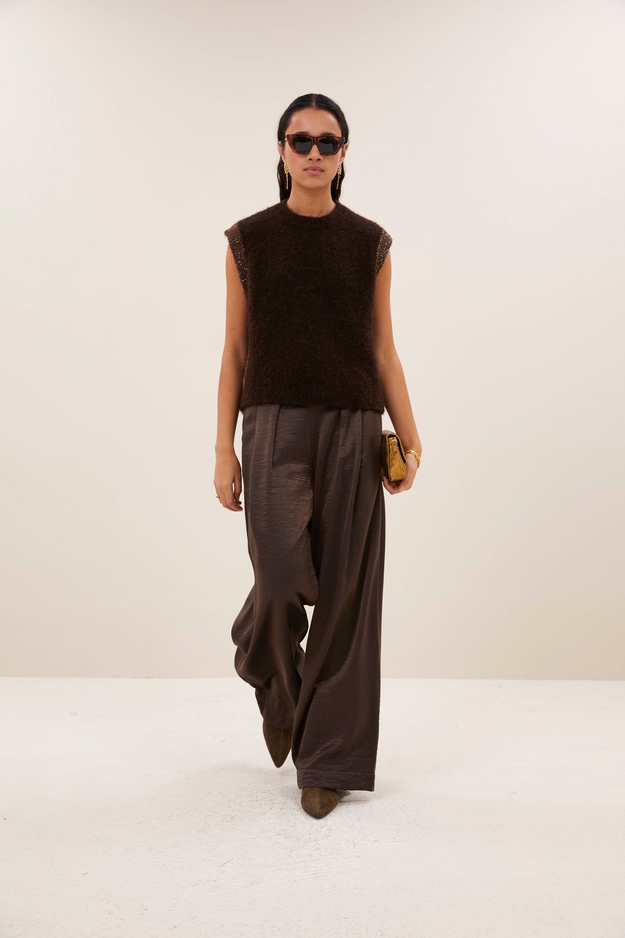 Lodi metallic pants, Bronze