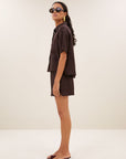 Lio linen shorts, Espresso