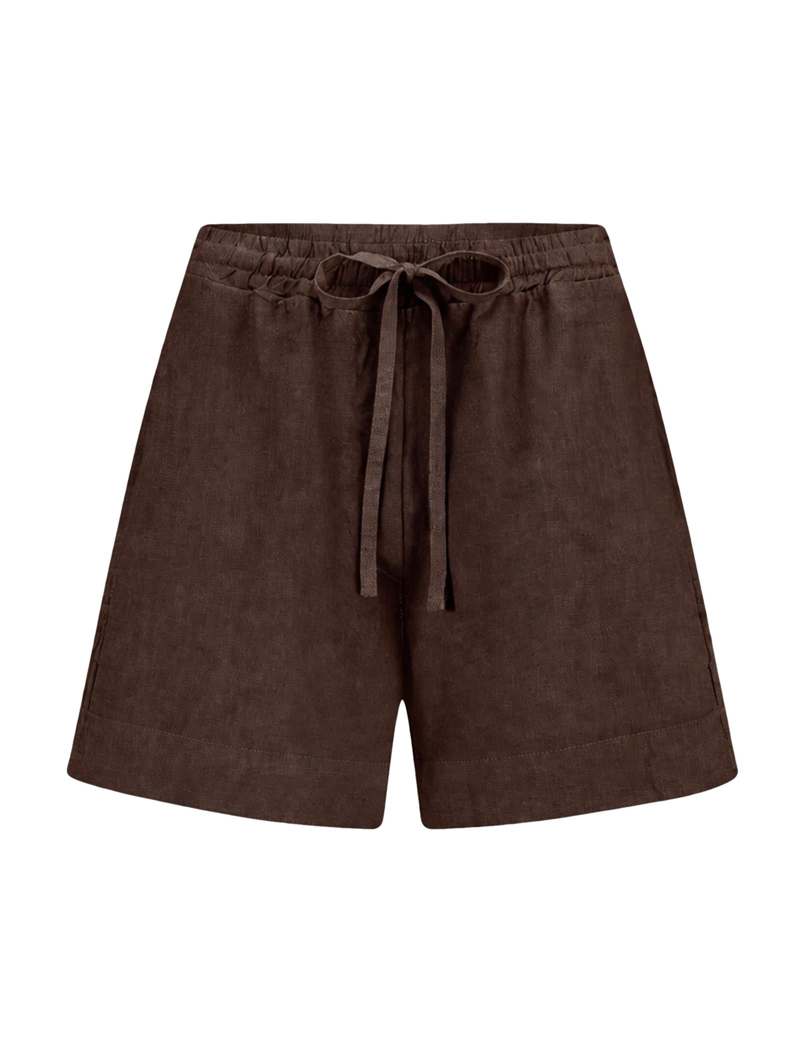 Lio linen shorts, Espresso