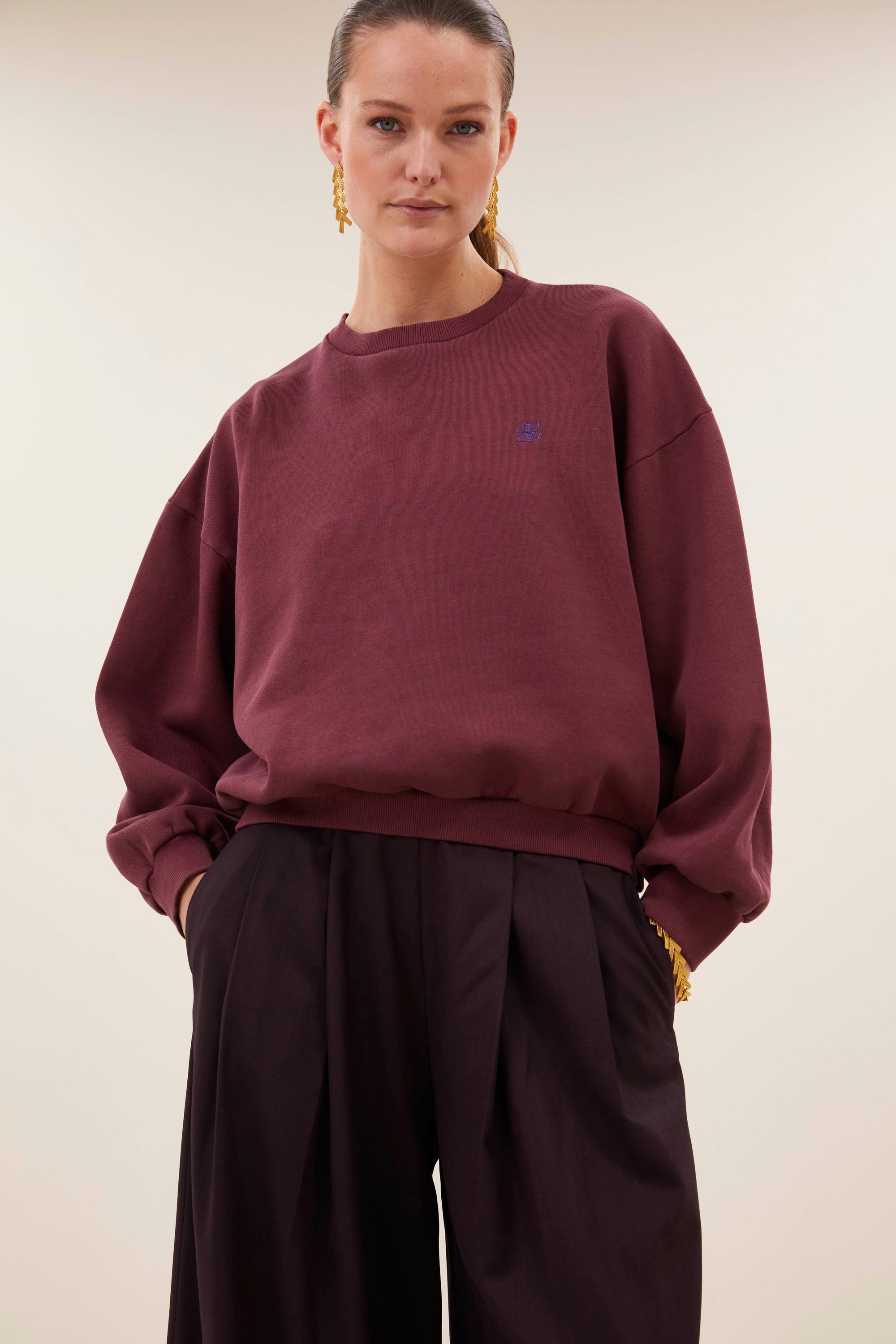 Malyn logo sweater, Burgundy crush