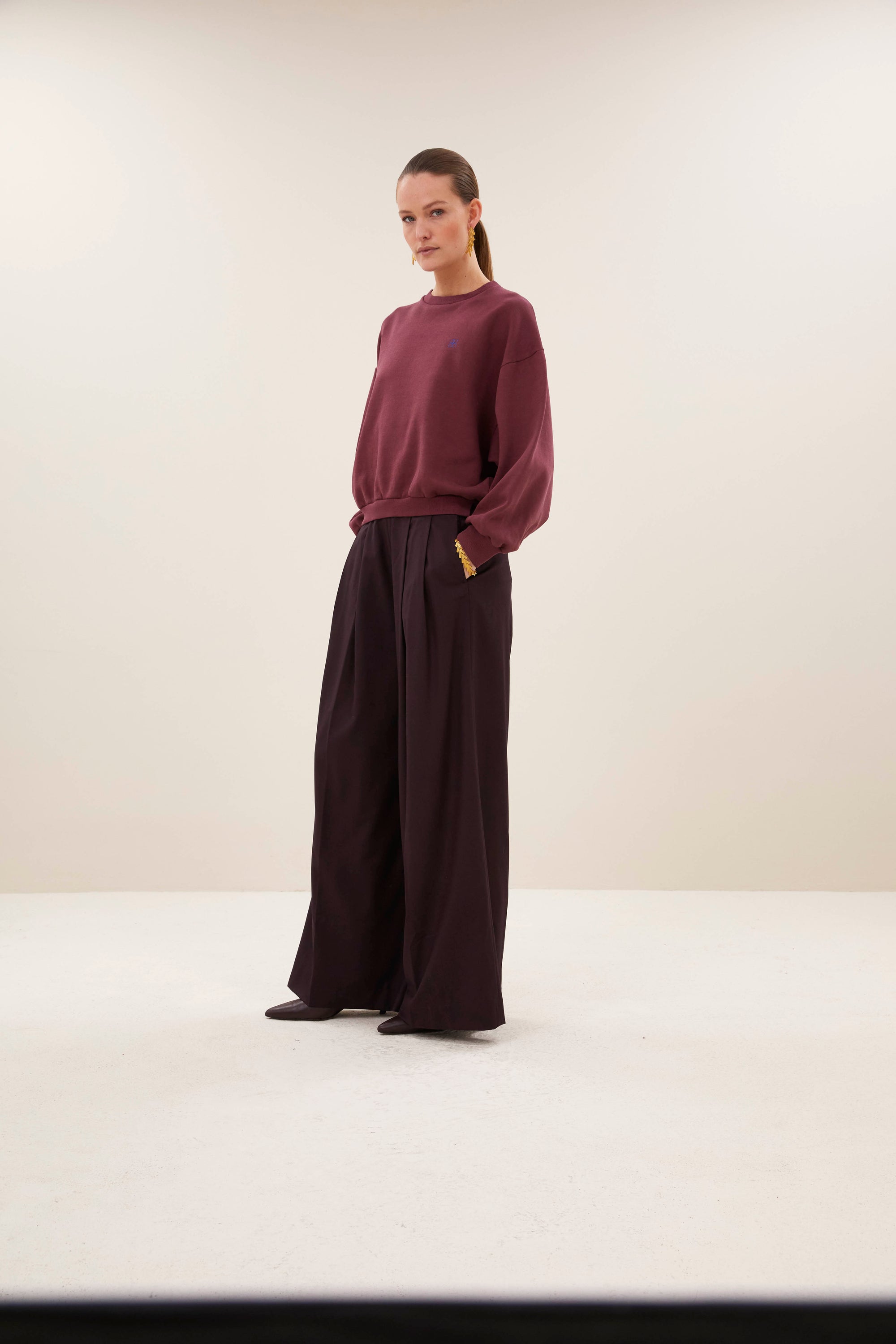 Malyn logo sweater, Burgundy crush