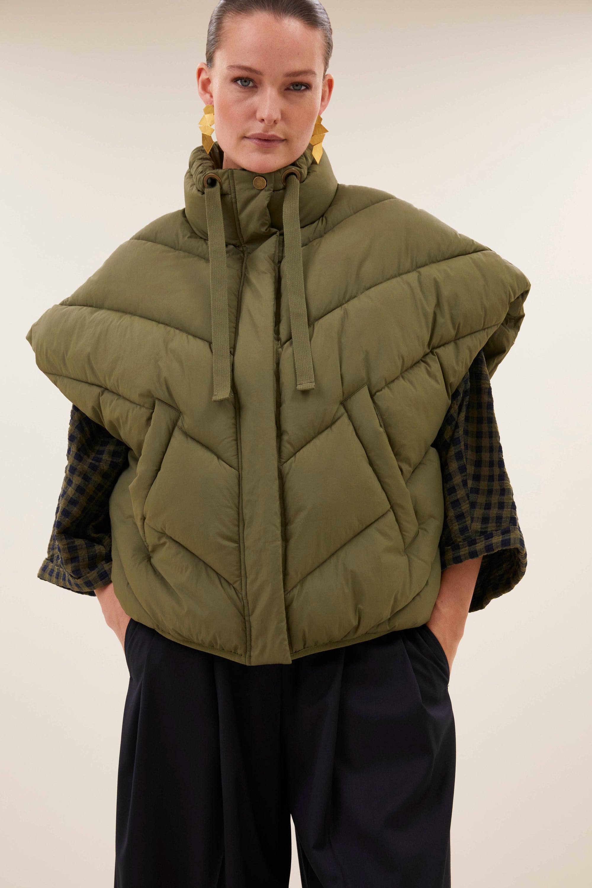 Franky sleeveless jacket, Olive