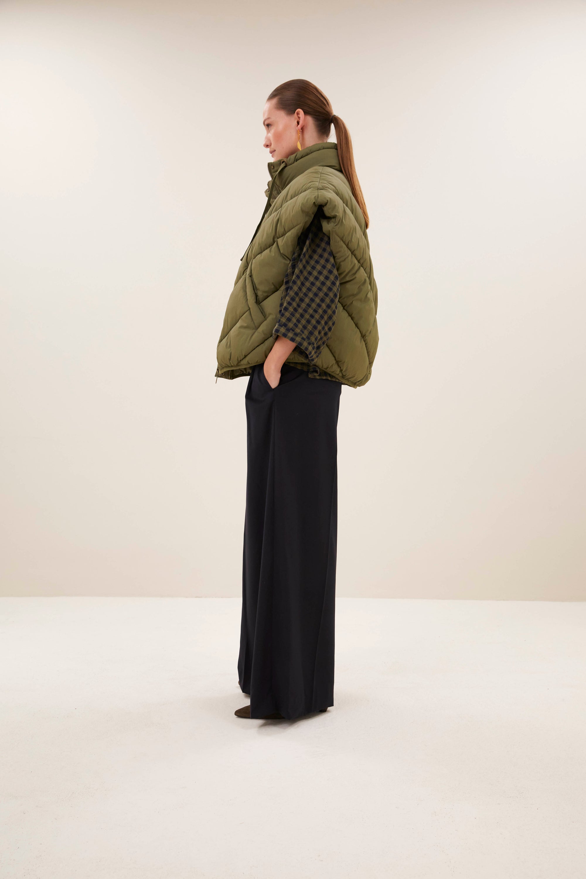 Franky sleeveless jacket, Olive