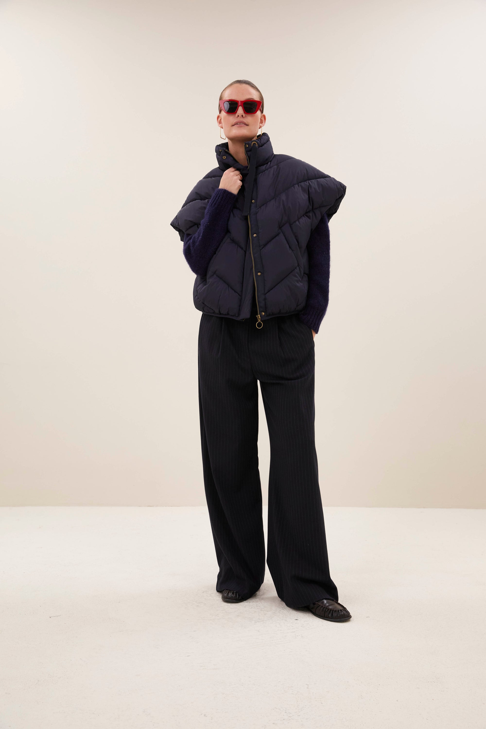Franky sleeveless jacket, Midnight