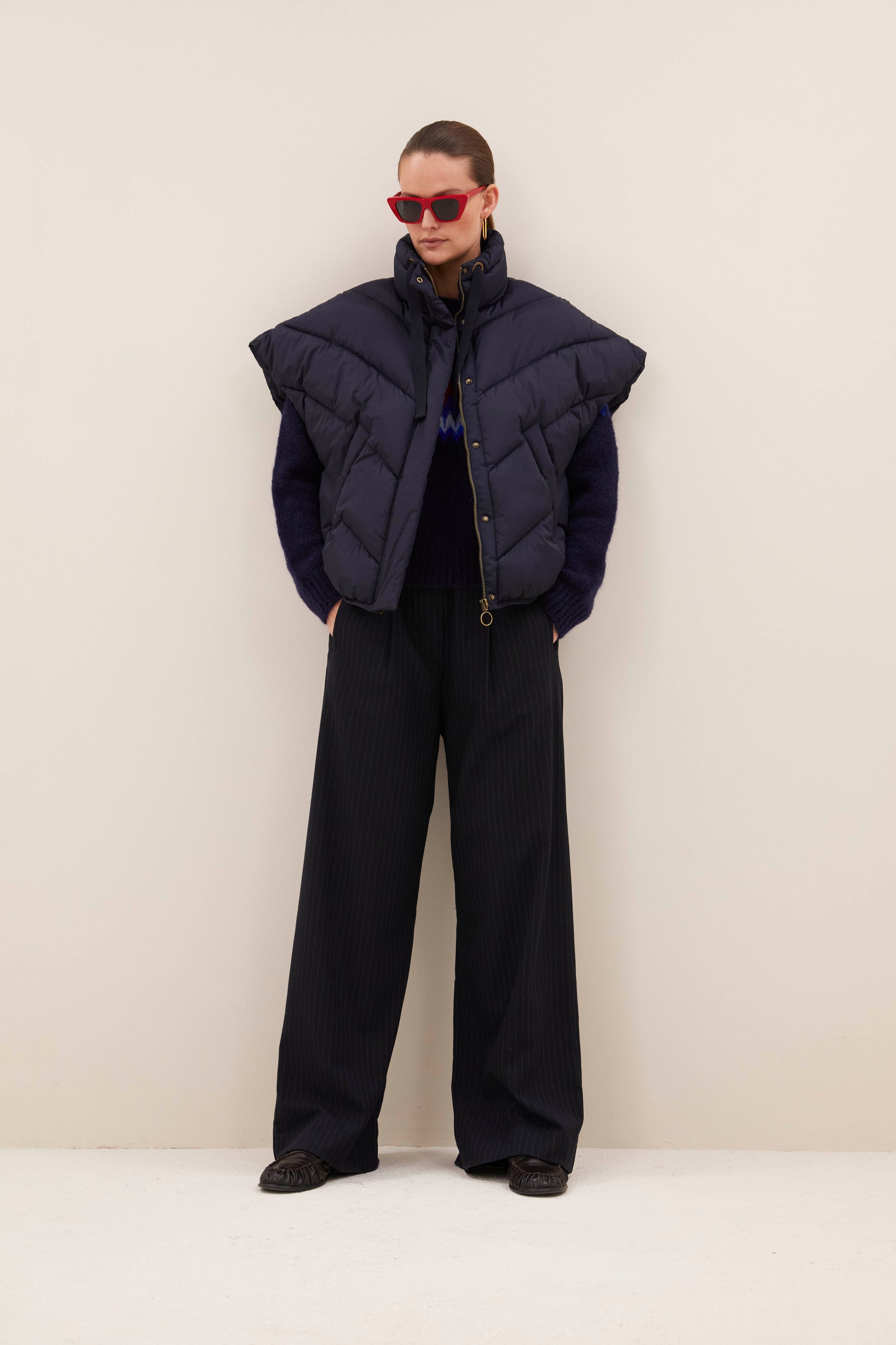 Franky sleeveless jacket, Midnight