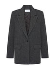 Nes herringbone blazer, Dark grey melee