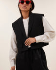 Bobi herringbone gilet, Black