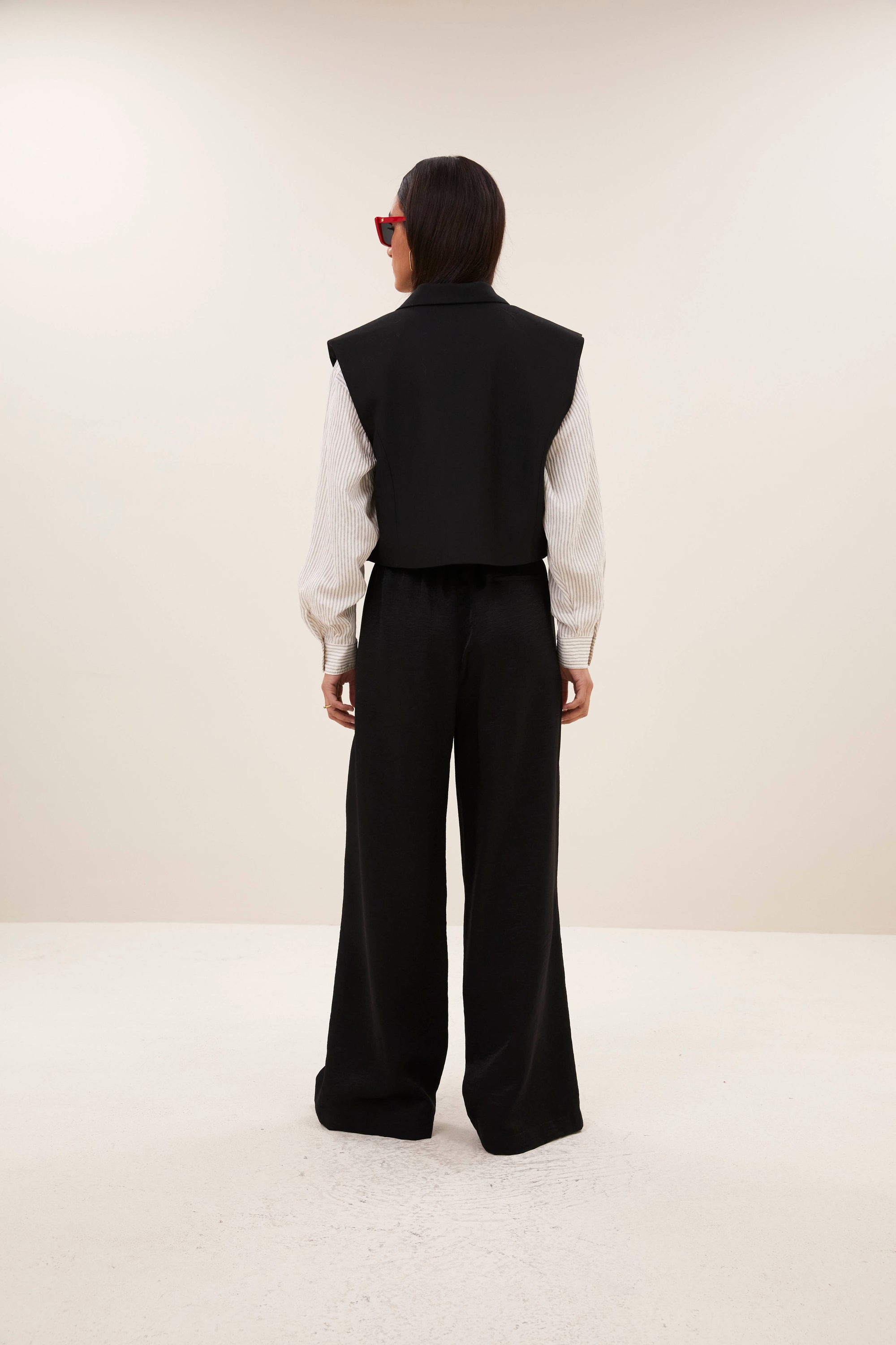 Bobi herringbone gilet, Black
