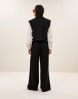 Bobi herringbone gilet, Black