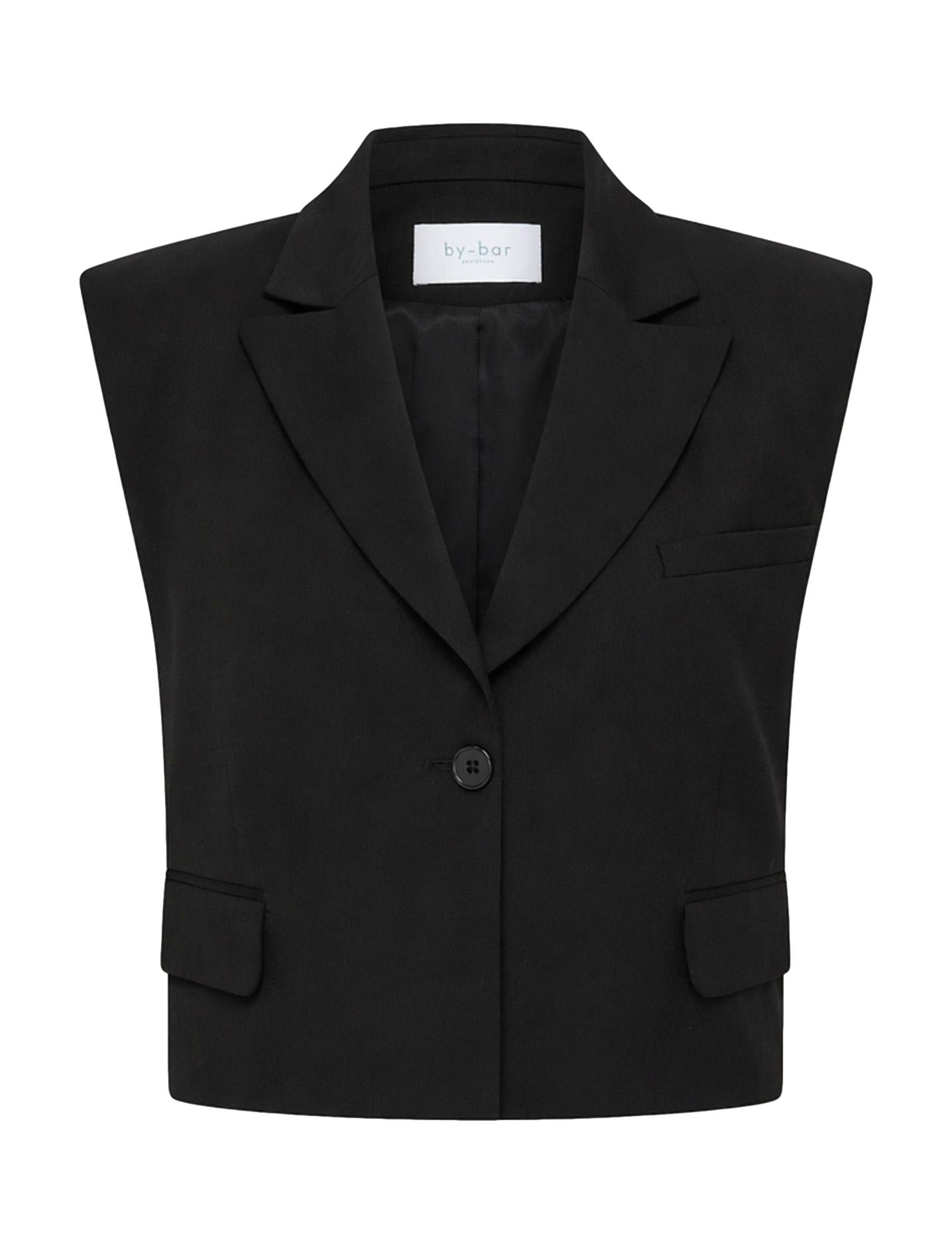 Bobi herringbone gilet, Black