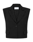 Bobi herringbone gilet, Black