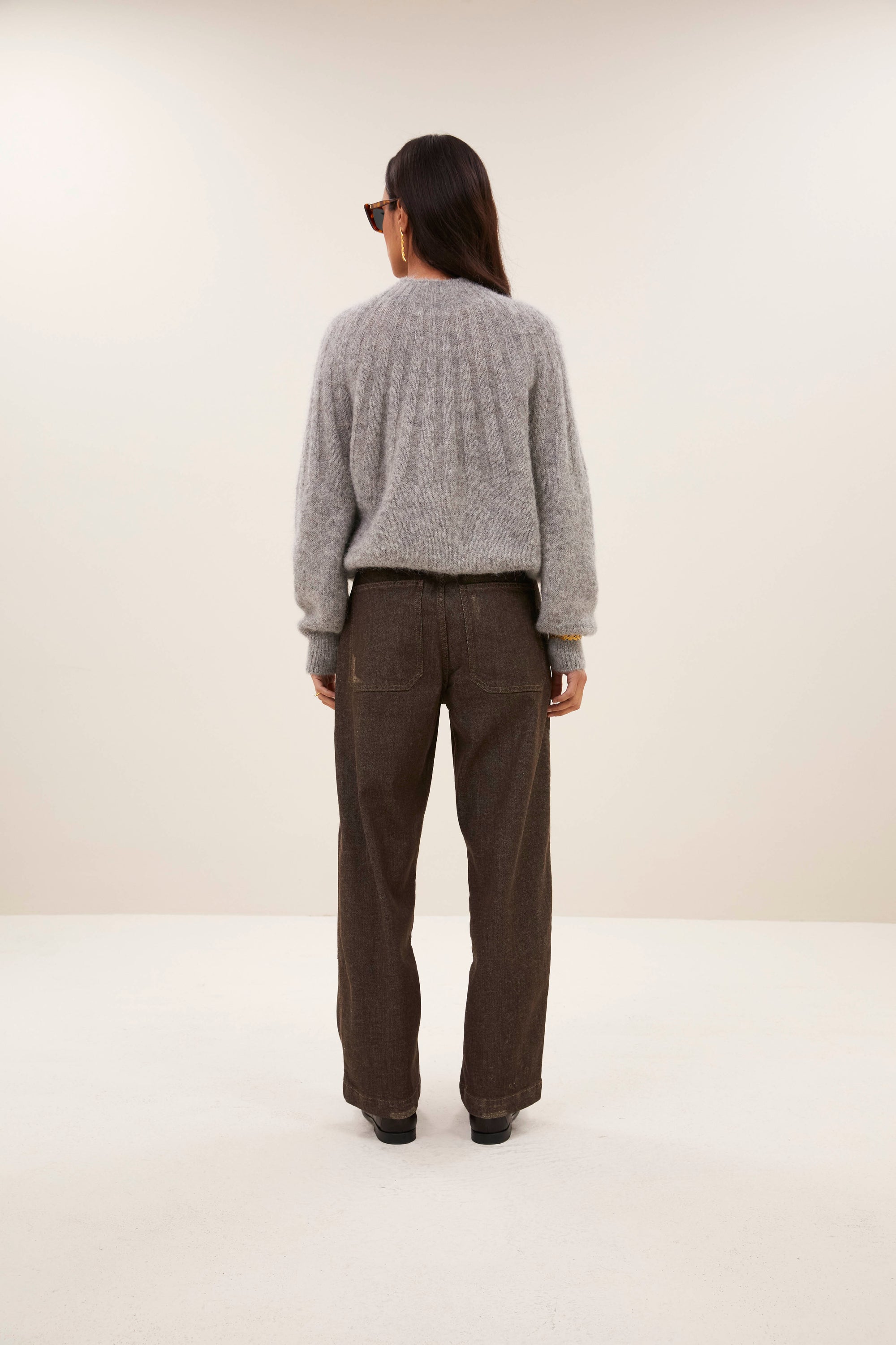 Jenna worker jeans, Dark brown