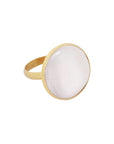 Ring met grote gemstone / parelmoer