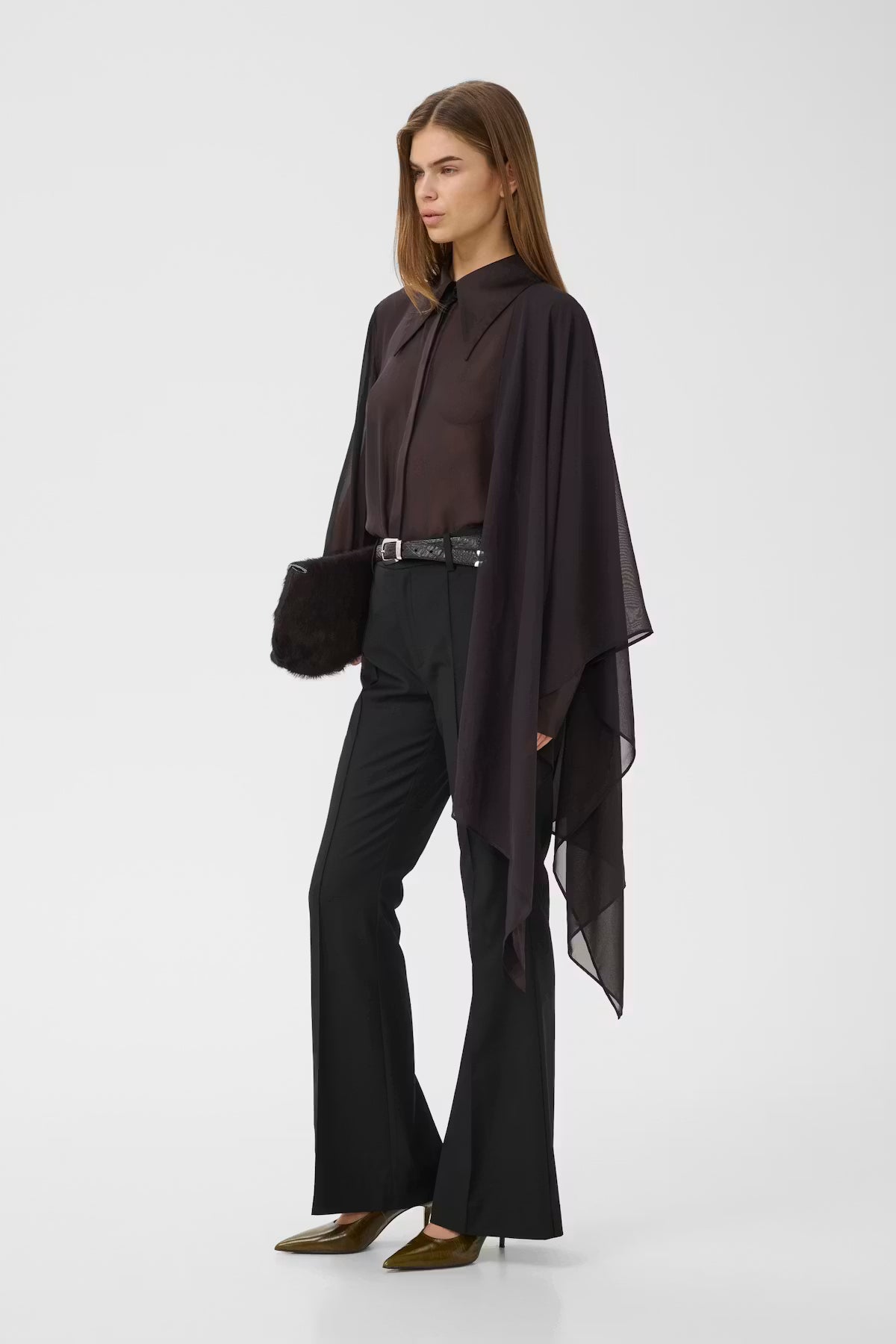 GZlynne scarf shirt, Ganache