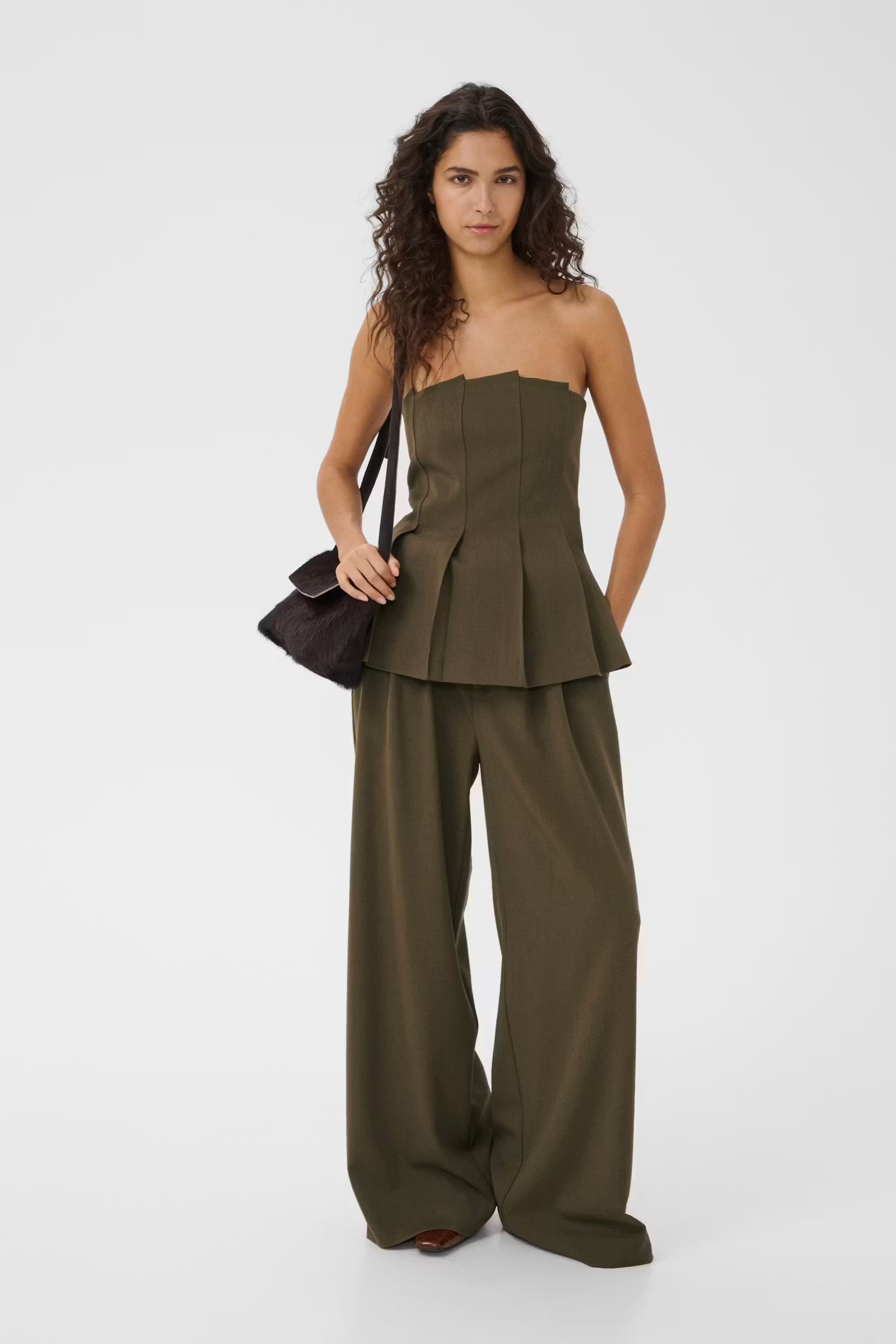 GZstacy pleat corsage, Slate Black Melange