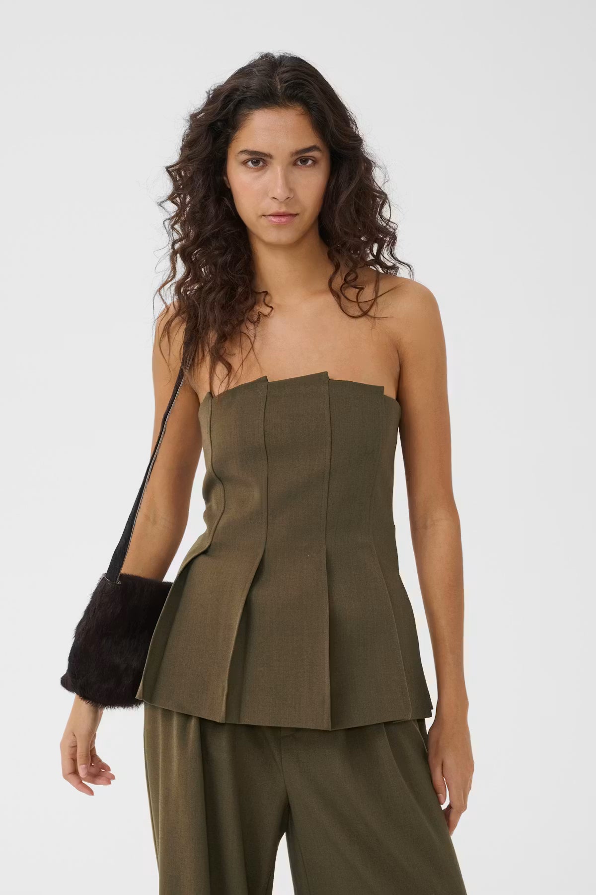 GZstacy pleat corsage, Slate Black Melange