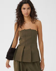 GZstacy pleat corsage, Slate Black Melange