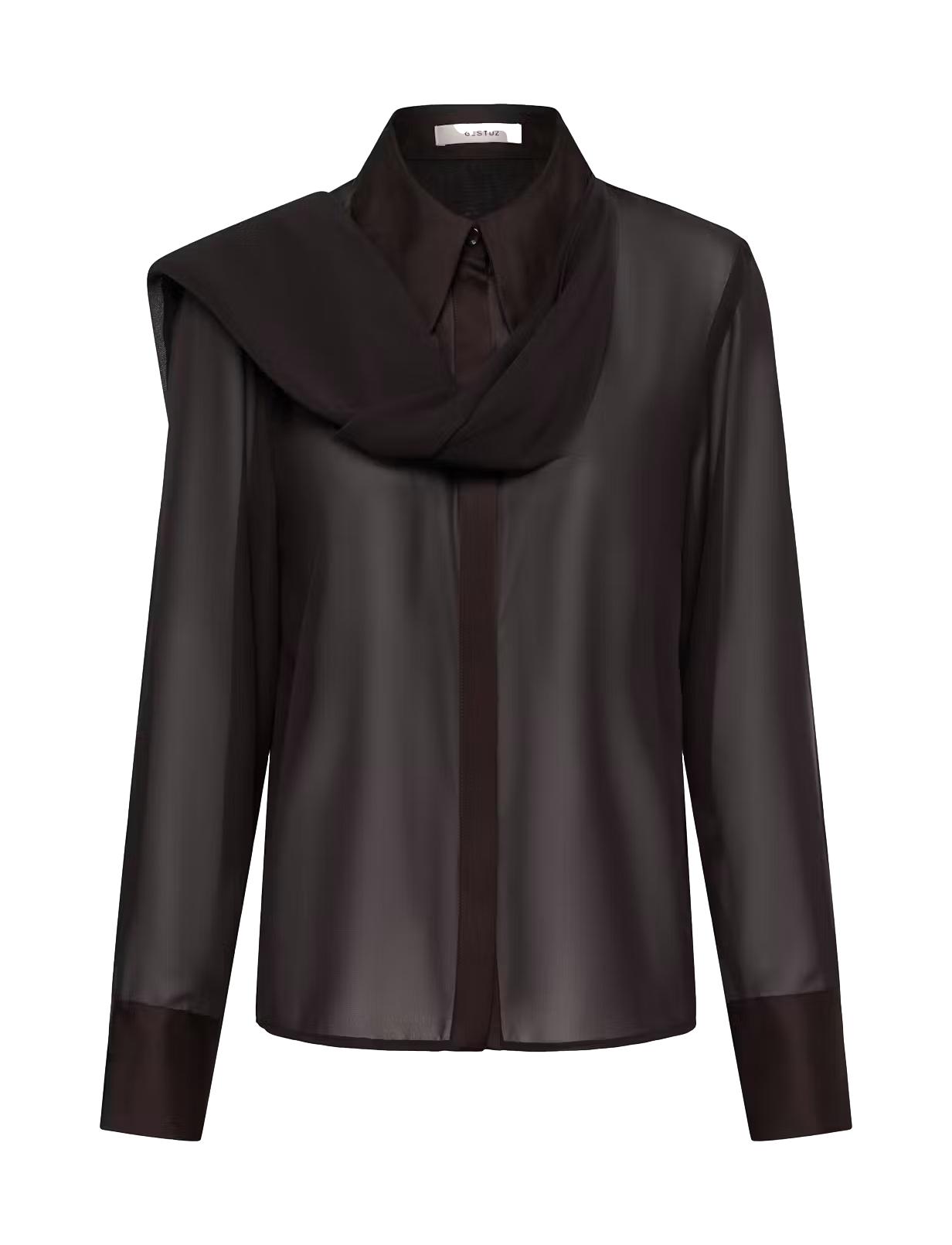 GZlynne scarf shirt, Ganache