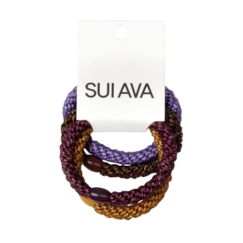 Sui Ava-4-Pack Basic Essentials Elastics, Autumn Glitter