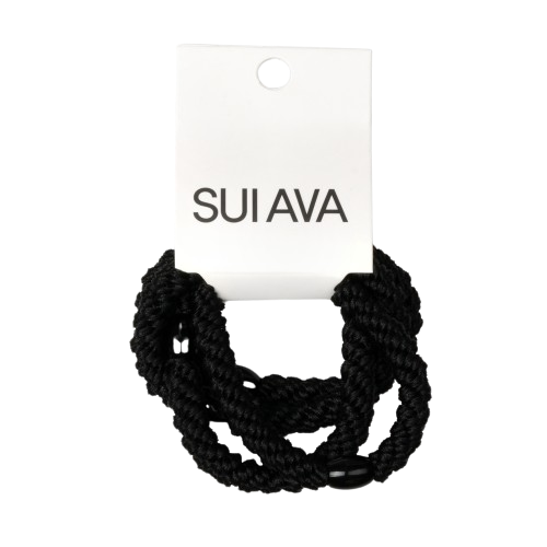 Sui Ava-4-Pack Basic Essentials Elastics, Black Beauty