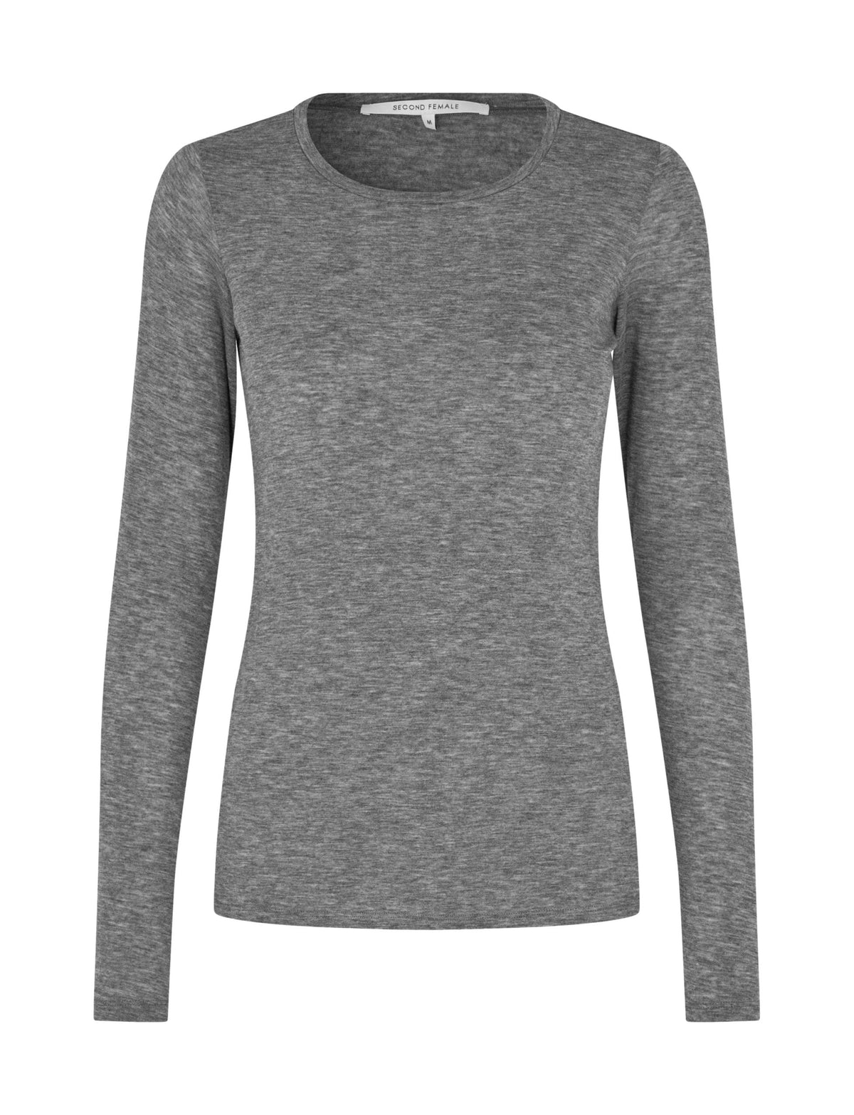 Matima O-Neck Tee, Dark grey melange