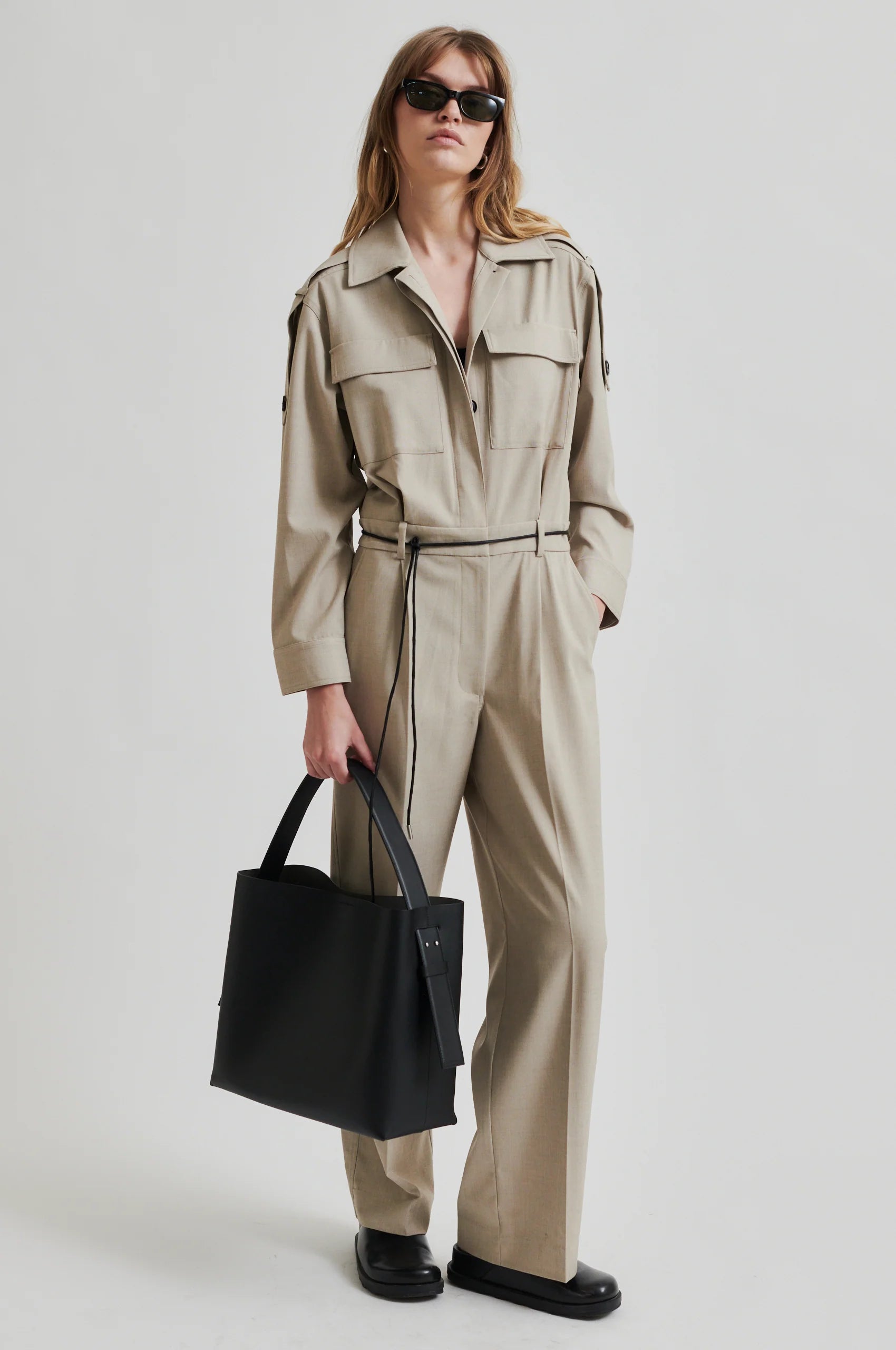 Sharo All In One Jumpsuit, Trench Coat