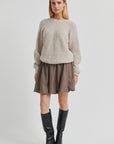 Flare Knit, Light Beige Melange