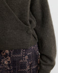 Gabby Wrap Knit, Black Olive