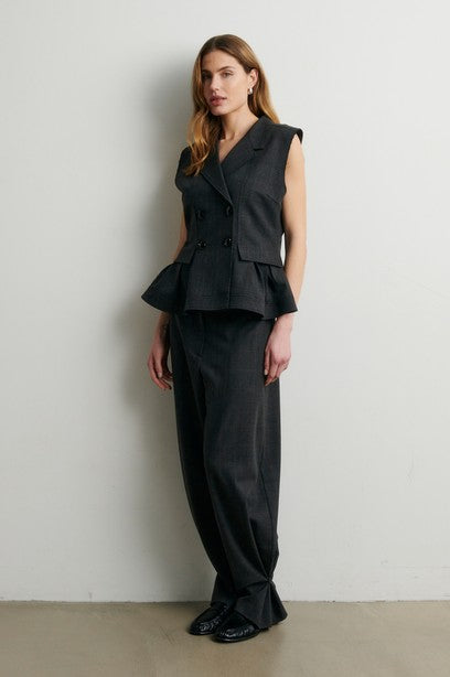 Anjou Trousers, Dark grey melange