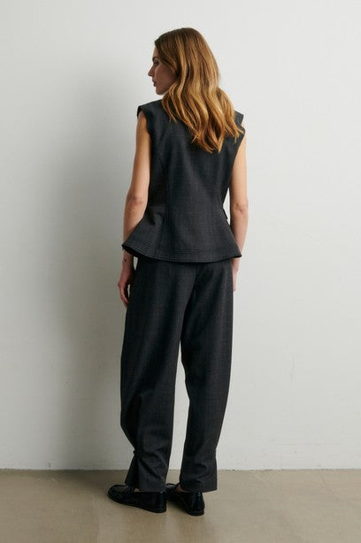 Anjou Trousers, Dark grey melange
