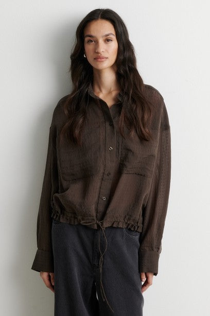 Valaia Shirt, Black Olive