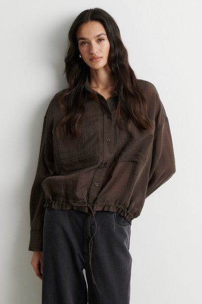 Valaia Shirt, Black Olive