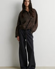 Valaia Shirt, Black Olive