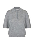 Longo SS Knit Collar, Mid Grey Melange