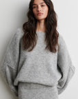 Pollenza Knit Pullover, Light Grey Melange