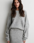 Pollenza Knit Pullover, Light Grey Melange