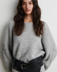 Pollenza Knit Pullover, Light Grey Melange