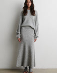 Pollenza Knit Pullover, Light Grey Melange