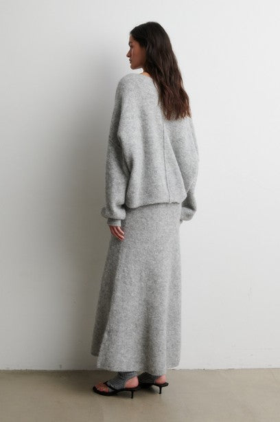 Pollenza Knit Pullover, Light Grey Melange