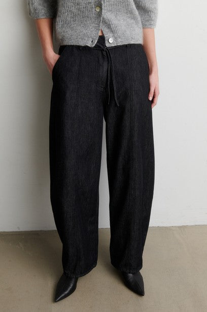 Dera Denim Cargo Trousers, Black