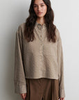 Vena Cropped Shirt, Camel