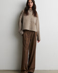 Vena Cropped Shirt, Camel