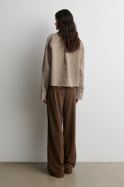 Vena Cropped Shirt, Camel