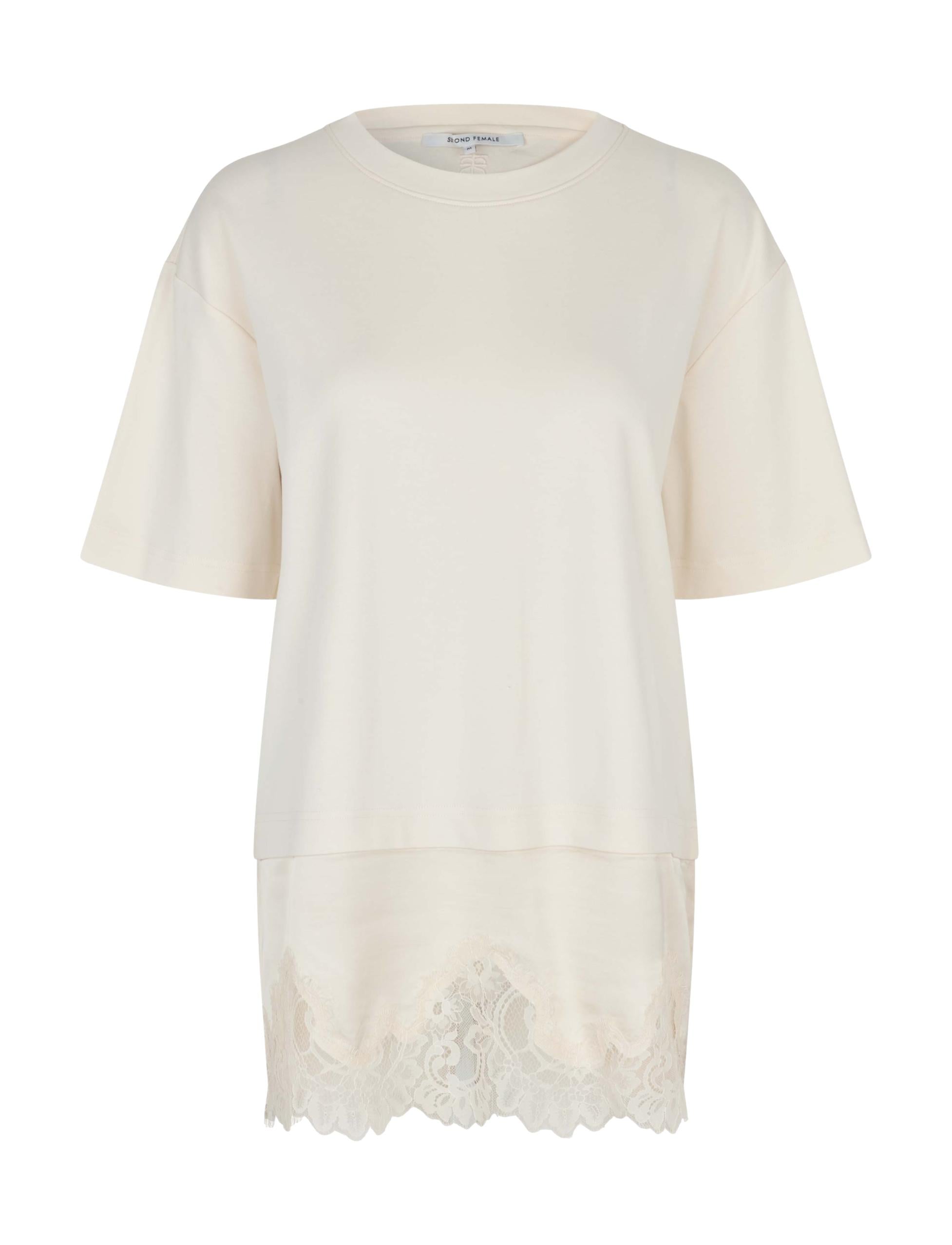 Vaccara Lace Tee, Egret